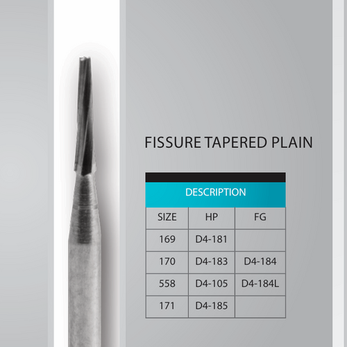 Fissure Tapered Plain Burs