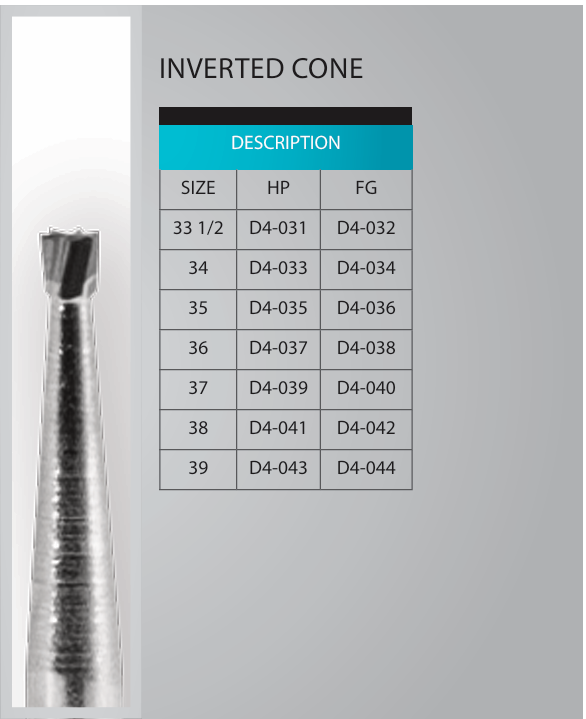 INVERTED CONE BURS