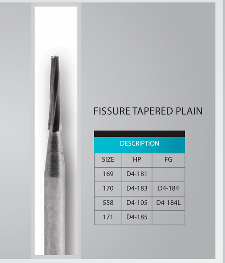 Fissure Tapered Plain Burs