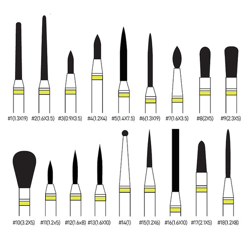 Diamond Burs - Extra Fine 5pcs (Friction Grip)