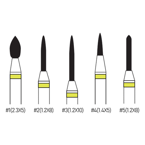 Diamond Burs - Extra Fine 5pcs (Hand Pieces)