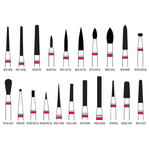 Diamond Burs - Fine 5pcs (Friction Grip)