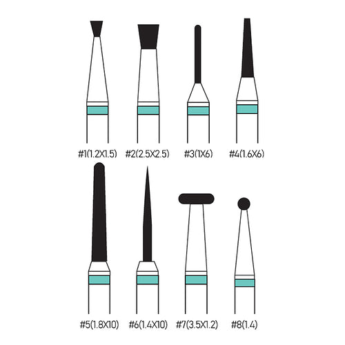 Diamond Burs - Mid-Coarse 5pcs (Hand Pieces)